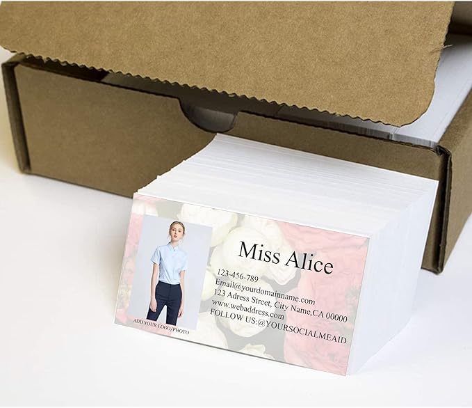 Customized Name Cards 500 PCS, Customized Design with Picture Texture All Business Designs cards No Additional Charge (Color-G)