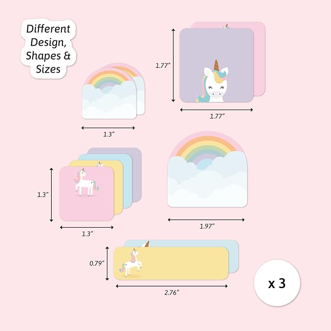 Camp Name Labels for Kids (33) – Custom Waterproof Stickers for Water Bottles, Lunch Boxes, Daycare & School with Unique Designs - Unicorn