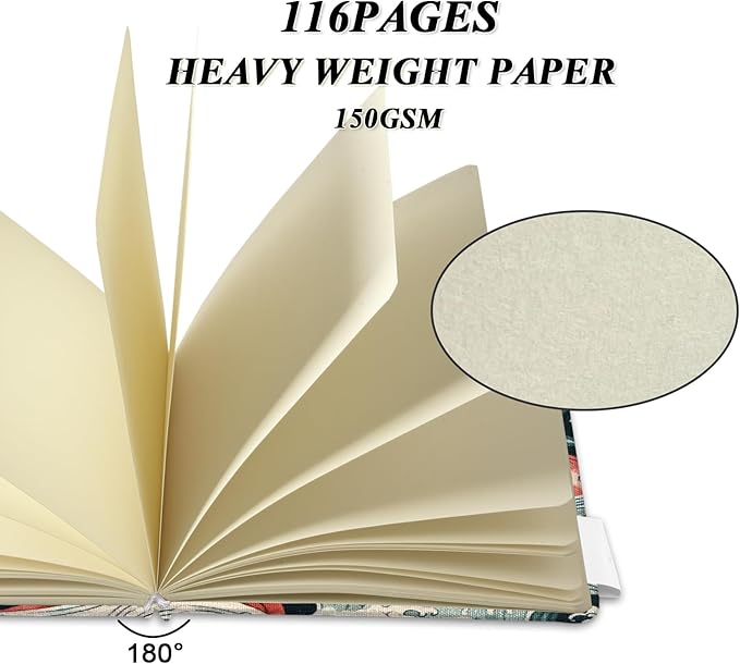 5" x 5" Hardcover Sketch Book,Small Mixed Media Sketch Pad,58 Sheets 150GSM Acid-Free Artist Drawing Paper,Travel Journal Blank Notebook for Adults Painting,Illustration,Art Supplies.Sea Wave