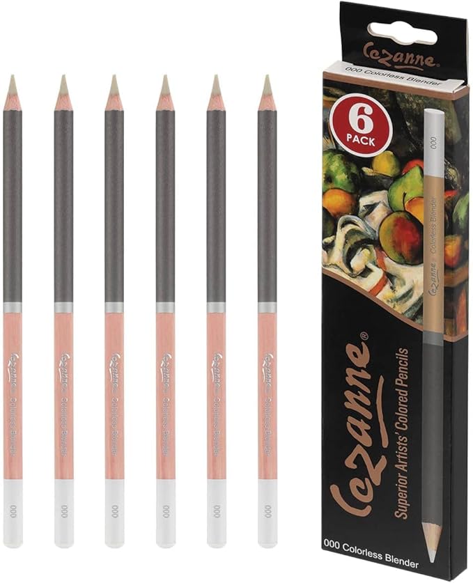 Cezanne Premium Colored Pencil Set with 6pk Colorless Blenders - Soft Wax Core Colored Pencils for Drawing, Blending, Coloring, Professional Artists & More! - 24-Count