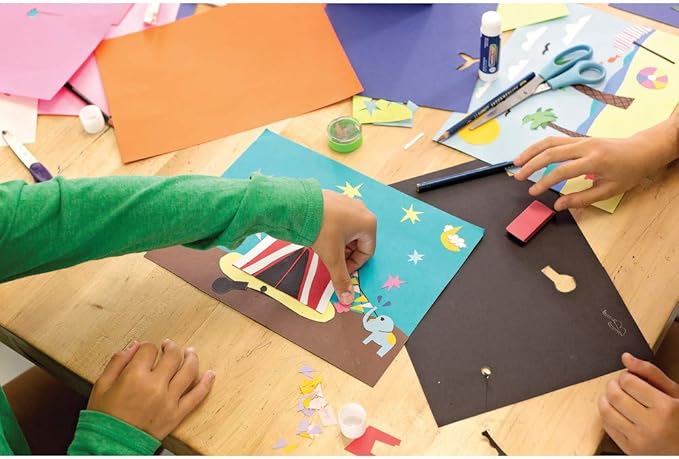 Tru-Ray (P6588-4) Heavyweight Construction Paper Bulk Assortment, 10 Assorted Colors, 9" x 12", 500 Sheets