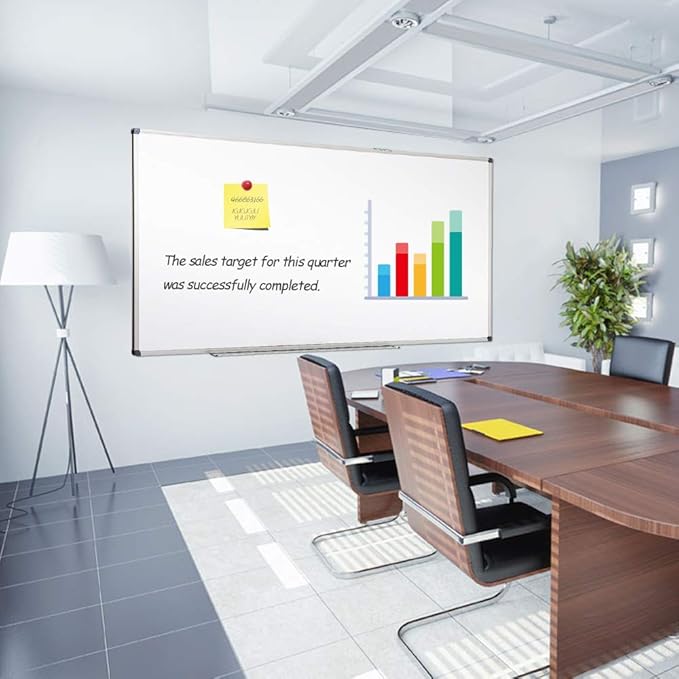XIWODE 72"x36" Large Presentation Whiteboard, Magnetic Dry Erase Board Aluminum Frame Wall-Mounted with Long Pen Tray for Office Conference School