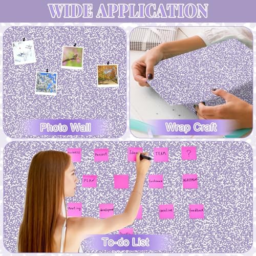 Purple Composition Bulletin Board Roll Non-Woven Fabric Poster 15.7" x 12ft