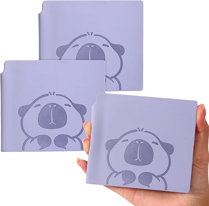 BOBO RABBIT 3 Pack Mini Blank Notebooks Pocket Sized Journal Notebook 4x4 Blank Paper 200 Pages Small Soft Leather Sketchbook Journal Cartoon Capybara Pattern for Drawing Travel Classroom Student