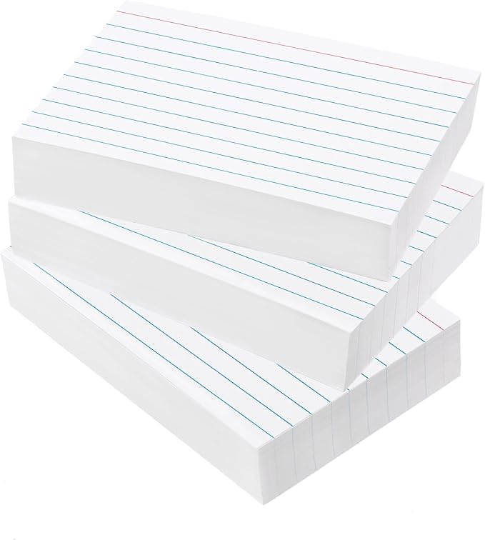 300 PCS Index Cards 3x5 Ruled - Goefun White Lined Note Cards 3 x 5 Flashcards for Studying, Note Taking and To Do List