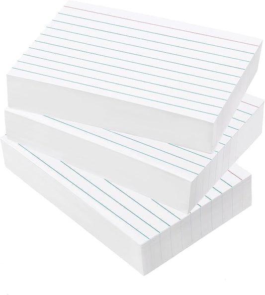 300 PCS Index Cards 3x5 Ruled - Goefun White Lined Note Cards 3 x 5 Flashcards for Studying, Note Taking and To Do List