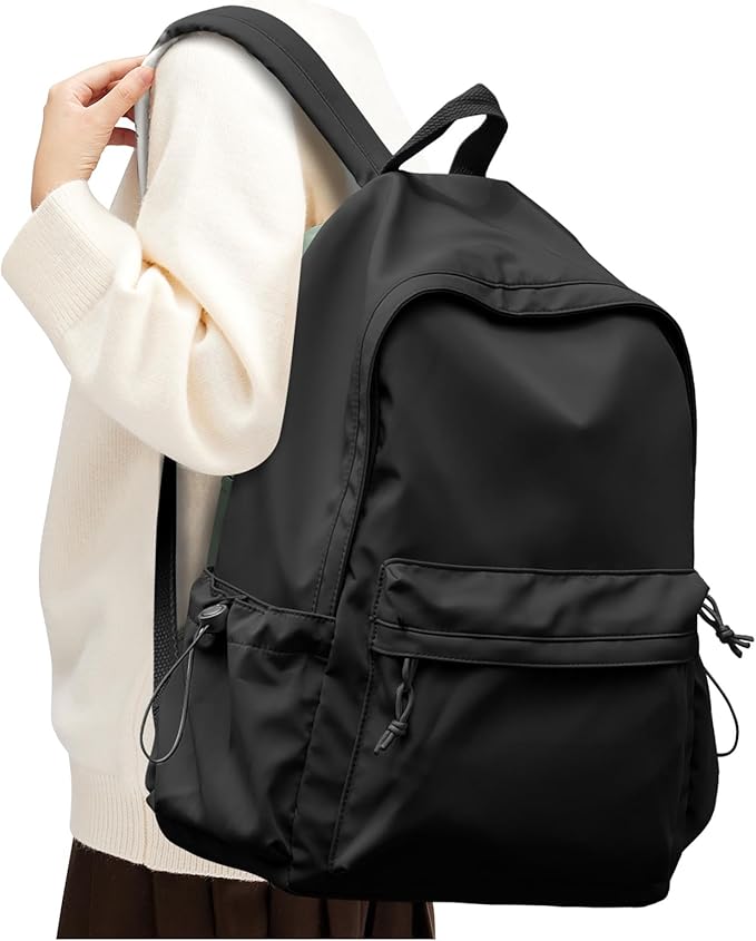 SEAFEW Large Black Classic Basic Backpack for Women, Gym Backpack for Women Foldable Outdoor Weekender Gym Bag, Waterproof Sports Back Pack & Dance Yoga travel Bag