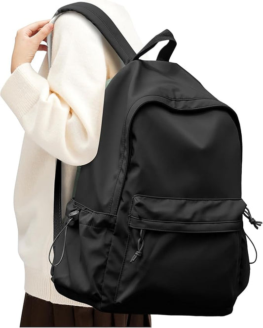 SEAFEW Large Black Classic Basic Backpack for Women, Gym Backpack for Women Foldable Outdoor Weekender Gym Bag, Waterproof Sports Back Pack & Dance Yoga travel Bag