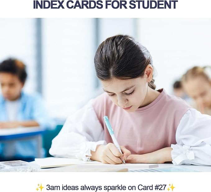 Index Cards 5x8 Inch - 120 Count, Ruled Index Flash Cards for Studying, White Lined Index Note Cards 5x8 Flashcards, Notecards 5 x 8 Lined Index Cards Ruled White 5 x 8 Cards for Office, School, Home