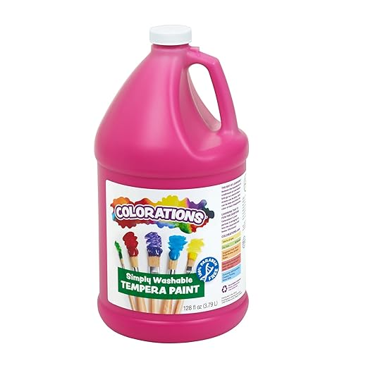 Colorations Paraben-Free Washable Tempera Paint for Kids - 1 Gallon Value Size. Vibrant Magenta, Non-Toxic and Made in The USA
