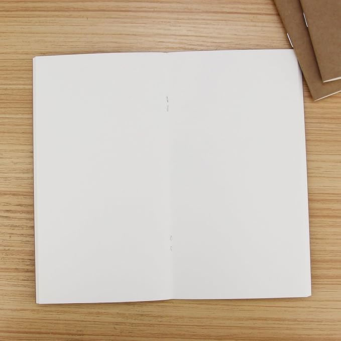 Blank Paper Travel Notebook Inserts, Unlined Refill for Travelers Notebook/Journal - 7.4 X 4 Inch - Set of 3-240 Pages, Supply by ai-natebok