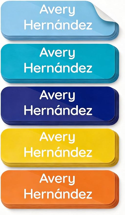 Custom Waterproof Name Labels Personalized Stickers for Kids, Toddlers & Parents Lunch Boxes, Clothes, Daycare, Camp & School Supplies