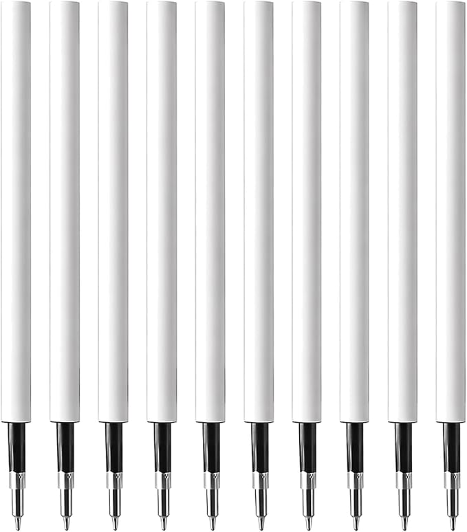 FIOVER 10 Pieces Gel Ink Pen Refills Replaceable Black Ink Pen Refills Fine Point 0.5mm Smooth Writing for Office School Supplies(only for ASIN: B0FP4ZZ4WY and B0FP4Y5MXZ)