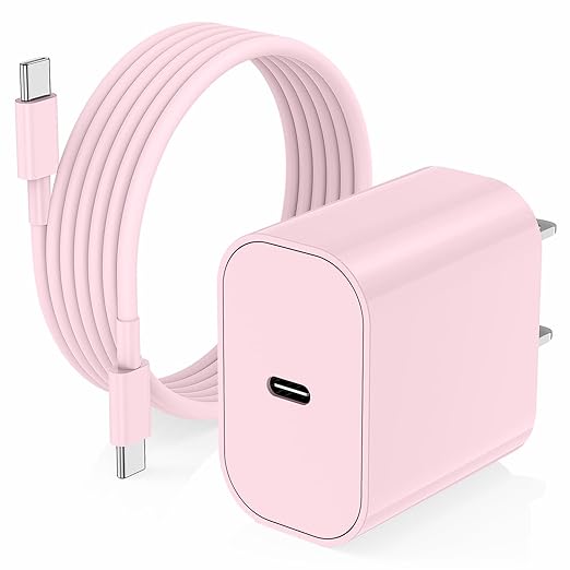 iPhone 17 16 15 Charger/6ft Type C to C Charging Cable Cord Long,USB C Fast Charging Block Plug for Apple iPhone 17 Pro Max/17 Air/16 Pro/16/15 Plus/AirPods/iPad/mini Plug Cube Birck Box Power Adapter