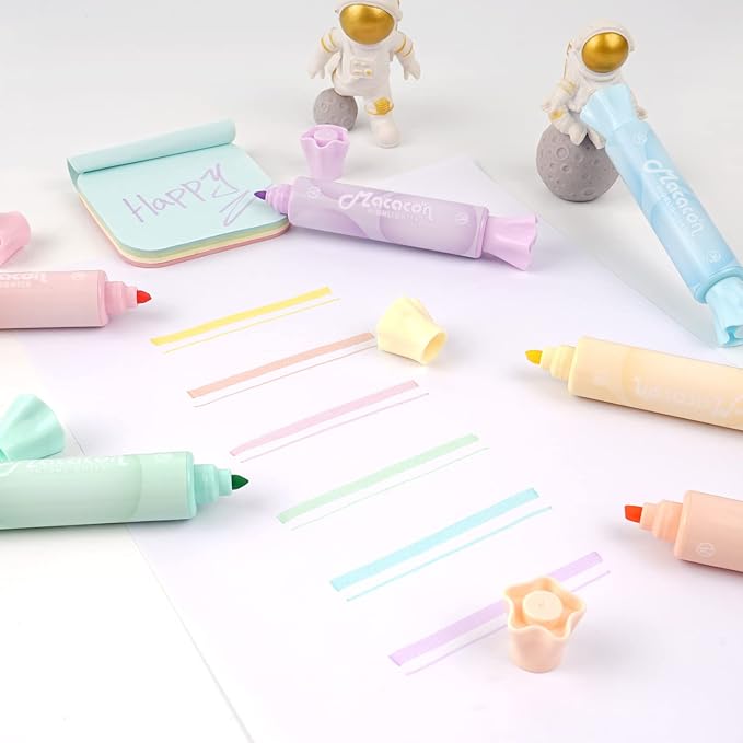 chosch 18 Pack 6 Colors Candy Shape Highlighter Daylight Fluorescent ink Highlighter for Students