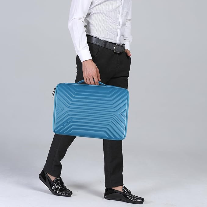 DOMISO 15.6 Inch Shockproof Waterproof Laptop Sleeve with Handle Lightweight Soft EVA Tablet Case for 15.6" Laptops/Lenovo IdeaPad/Acer Aspire E15 / HP Envy 15 / Dell, Blue