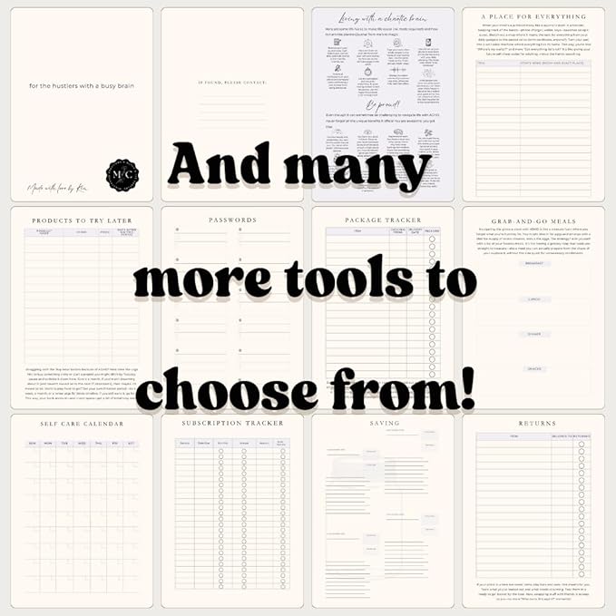 Neurodivergent ADHD Planner for Adults - Undated 90 Day Focus & Inspiration System | Daily Mental Health Planner with Medication Tracker & Brain Dump Tools | Premium Linen Cover