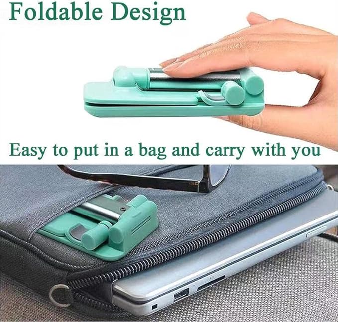 HOTEMIA Cell Phone Stand,Adjustable Foldable Phone Stand for Desk Taller iPhone Stand Compatible with All Smart Phone Desk Accessories(Green)
