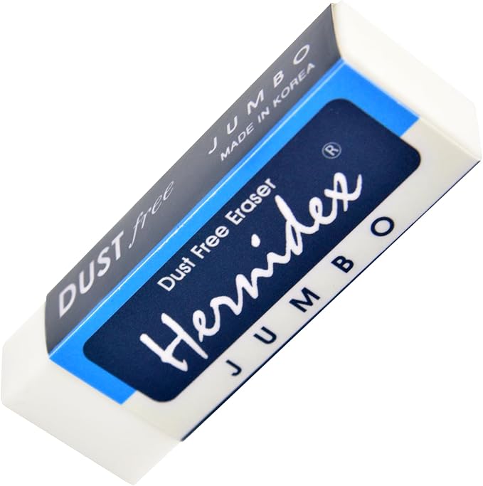 Hernidex #1020 Jumbo Dust-Free Eraser, Effortless Erasing, Clean Finish, White, Bulk Pack 20pcs/Box