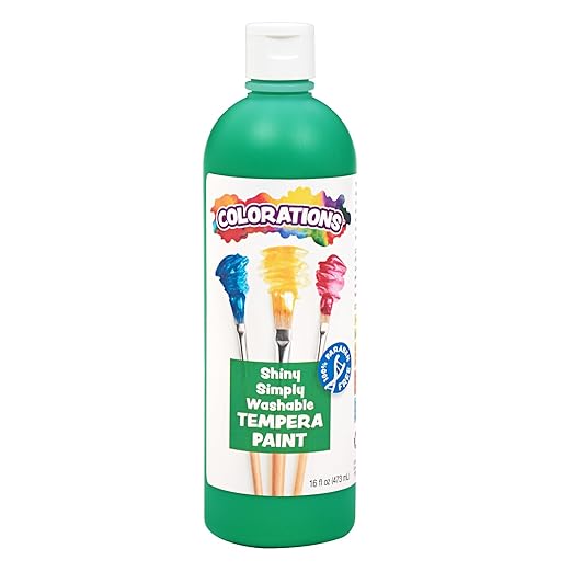 Colorations SSWTGR Simply Shiny Washable Tempera, Green - 16 oz.