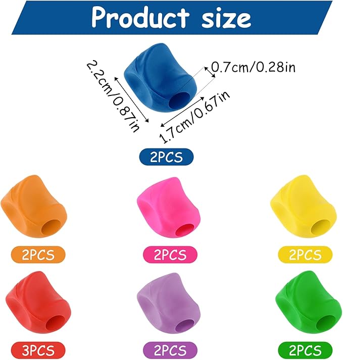 Mabor 15Pcs Kids Pencil Holder Tripod Pencil Soft Grip Pencil Grippers for Kids Handwriting Correction Finger Posture Training Writing Aids for Preschooler Toddler Kindergarten