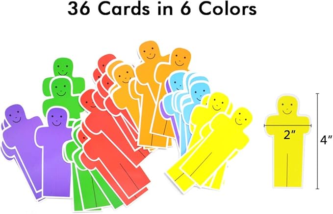 Classroom Attendance Chart Helping Hands Pocket Chart for Preschool Sunday School Kindergarten Daycare,36 People Cards Included