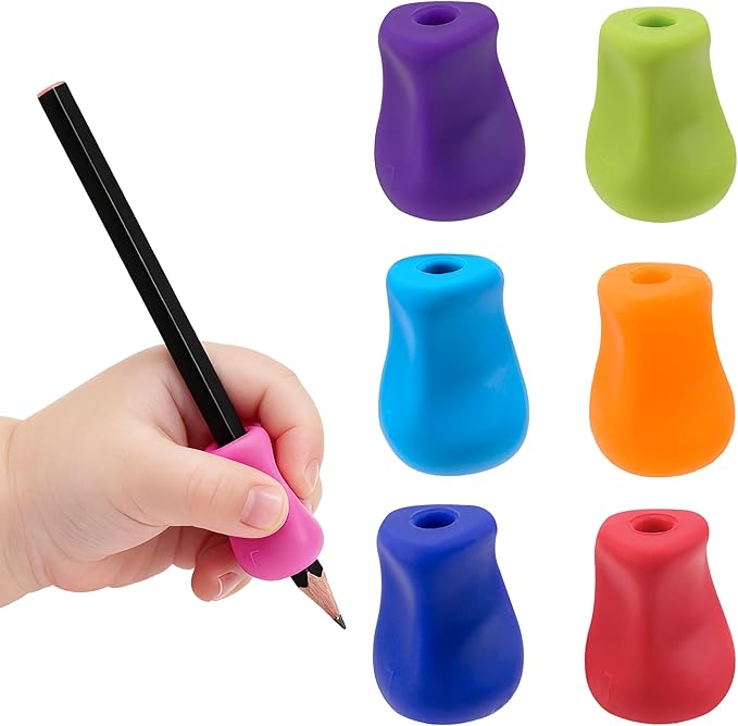 7 Pack Left-Handed Pencil Grips, Ergonomic Lefty Writing Training Aid for Kids, Preschoolers, Adults & Special Needs, Soft Silicone Pencil Holder for Handwriting Correction