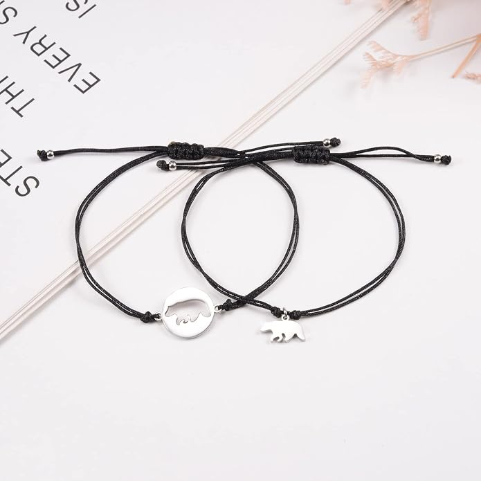 Back to School Gifts Mommy and Me Bracelet First Day of School Matching Wish Bracelets Set for Mother Daughter Son Women Teen Girls Boys Jewelry Gift