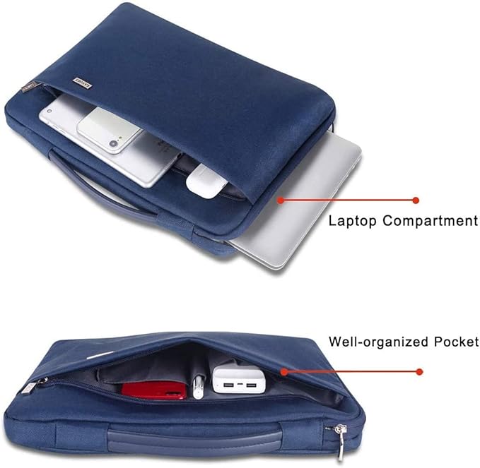 LANDICI 360°Laptop Sleeve Case 15.6 16 Inch Compatible with MacBook Pro 16 M1/M2/M3/M4 2019-2025, 15.6-16” Hp Dell Lenovo Acer Asus, Waterproof Computer Bag Cover with Handle, Blue