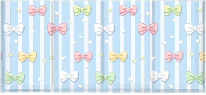 Aslsiy Bows Ribbon (20) Pen Holder for Kids 4 Compartments Acrylic Pencil Holder Clear Makeup Brush Holder Desk Organizer Office Supplies