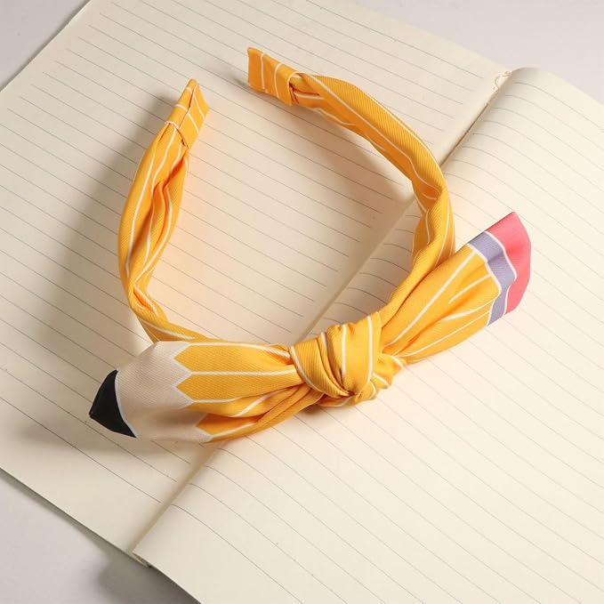 Teacher Outfits for Women, Pencil Headband Accessories, Teachers Supplies Hair Bows Hair Ties Hairband, First Day of School Teacher Gifts from Student