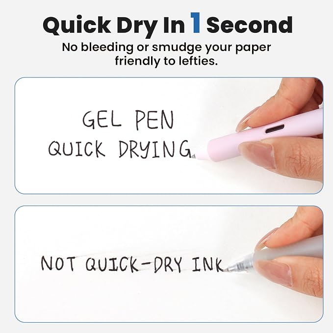 WRITECH Gel Pens Fine Point: 0.5mm Black Ink Retractable 4ct Smooth Writing No Bleed with Aesthetic Gradient Color Pen Barrel for Journaling Note Taking Sketching