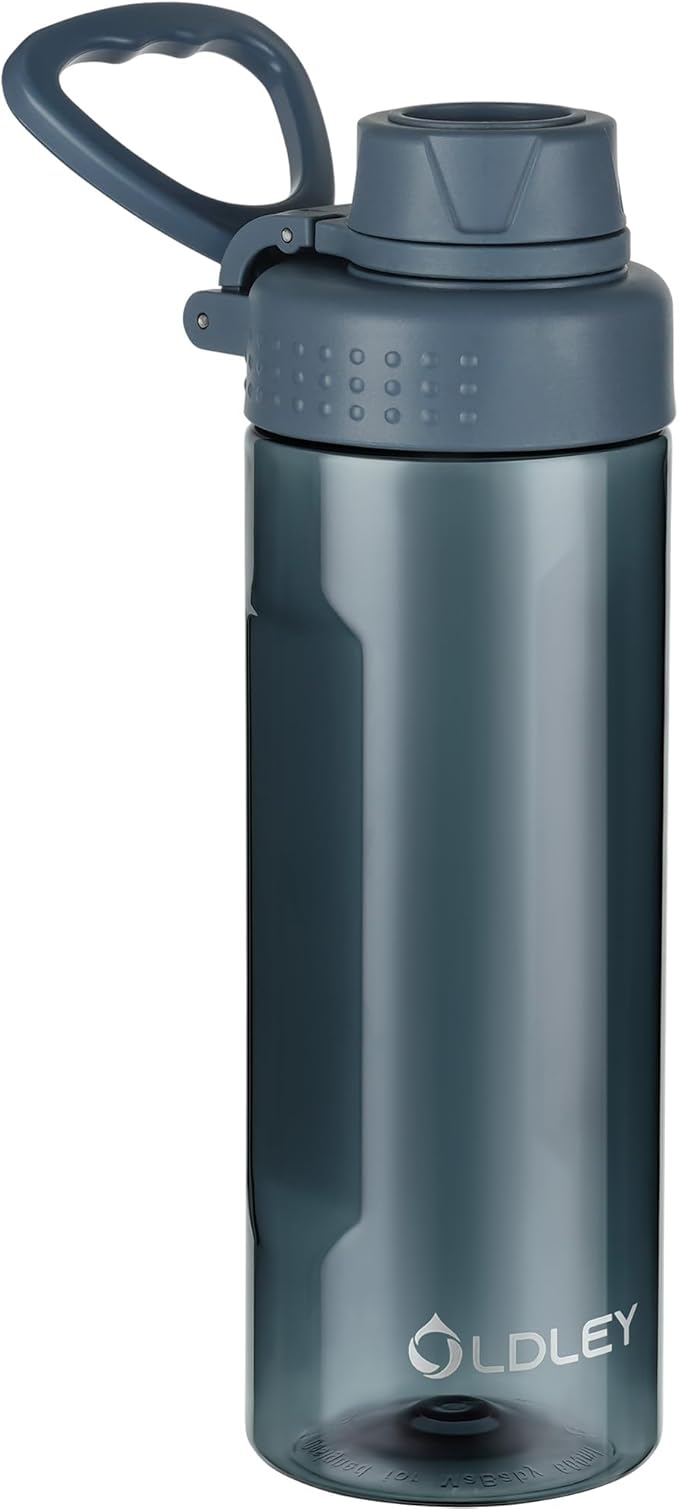 OLDLEY Water Bottles 20oz BPA Free Tritan Water Bottle with Carry Handle and Spout Lid, Leakproof Kids Water Bottle for Home,Travel, School, Outdoors,Ink Blue