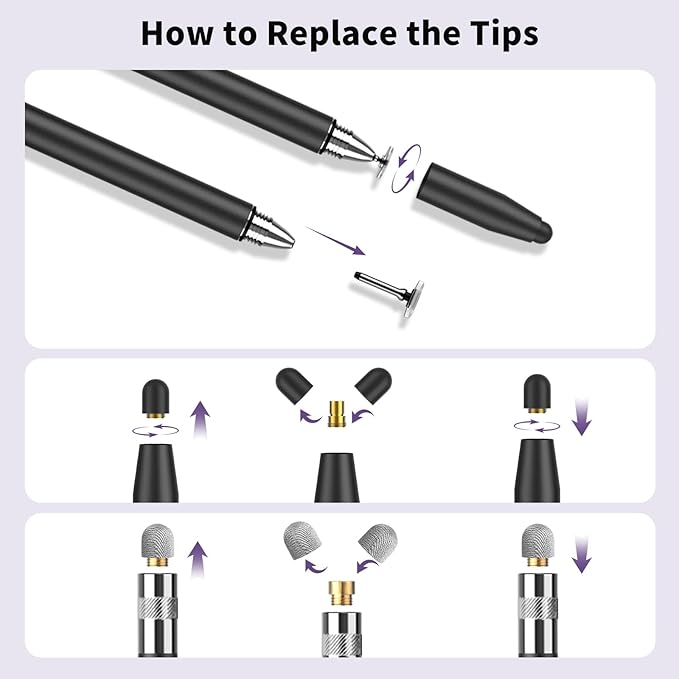 Stylus(3-in-1), Stylus Pen for Touchscreen, Universal Stylus High Precision Sensitivity, Stylus Pen for Iphone,ipad, Android, Galaxy Microsoft, Chromebook Tablet,Compatible for Capacitive Touch Screen