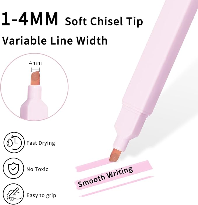Vitoler Highlighters and Gel Pens，12 Pack Assorted Colors | Chisel Tip Quick Dry Aesthetic Highlighters and 0.5mm Black Ink Pens for Study, Journaling and Office Supplies