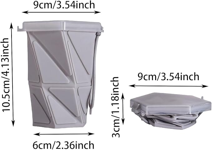 2 Pack Collapsible Silicone Cups with Lids, Food Grade Silicone Travel Mugs, Reusable Small Portable Mugs, Expandable Folding Camping Drinking Cups for Backpacking, Hiking & Outdoor Sports (Blue)