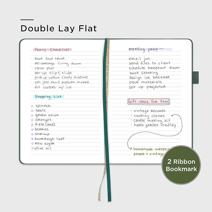 &And Per Se Hardcover Notebook – A5 5.7"x8" College Ruled, 160 Pages, 100gsm Thick Paper – Aesthetic Journal for Women, Gift-Ready Planner, Everyday Writing Notebook (Celestial Green)