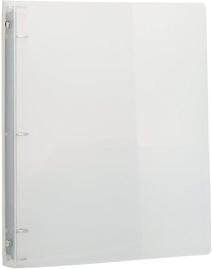JAM PAPER Plastic 0.75 inch Binder - Clear 3 Ring Binder - Sold Individually