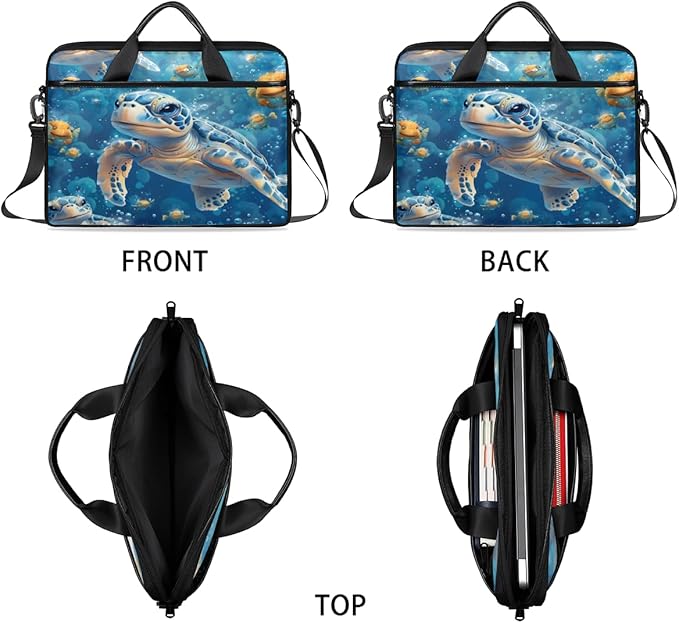 Ocean Turtle Laptop Sleeve Case for 13-15 inch Computer Bag Protective Laptop Handle Bag for Women Men