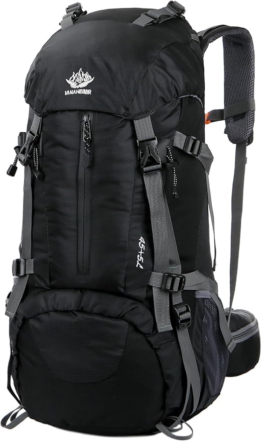 WoneNice 50L(45+5) Waterproof Hiking Backpack Outdoor Daypack w/Rain Cover