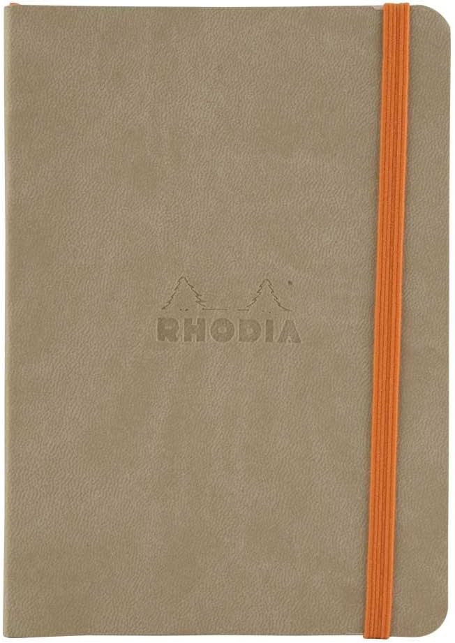 Rhodia Rhodiarama SoftCover Notebook - 72 Dots Sheets - 4 x 5 1/2 - Beige Cover (117355C)