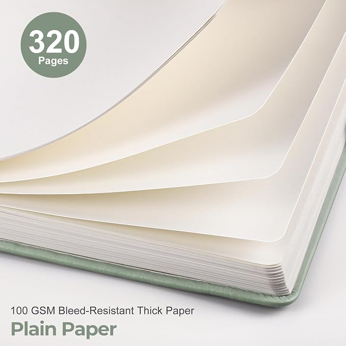 EMSHOI Blank Journal Notebook, 320 Pages, A5 Size (5.7'' x 8.3'')
