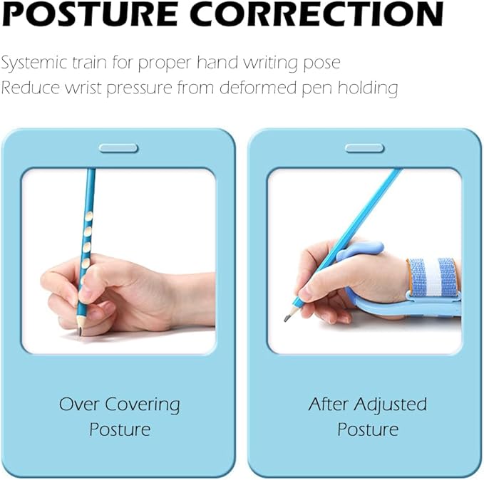 Pencil Grip for Kids Handwriting - Adjustable Anti-Hook Wrist Correctors for Children Students Pen Holding Trainer Toddler Finger Grips for Pencils Writing Posture Training Gripper Aid Tool