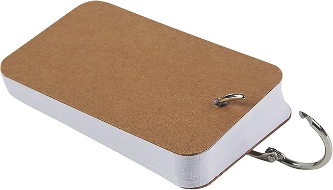 Blank Flash Cards - Notecards with Ring - Portable Mini Flashcards for Studying - Heavy 250 GSM Index Cards - Pack of 8, 400 Count, 2.2 x 3.5 in, White