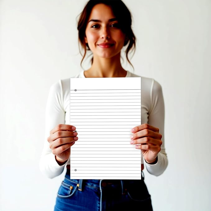 Loose Leaf Paper, 50 Sheets, Wide Ruled Filler Notebook Paper, 8" x 10.5", Bulk Notebook Papers,3 Hole Punched Loose Leaf Paper for 3 Ring Binders,Loose Leaf Office Paper, (White)