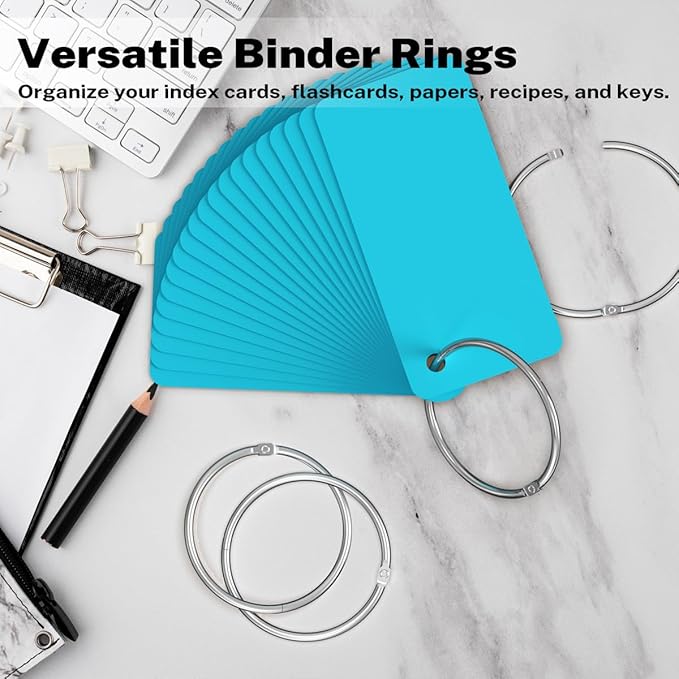 Optomni 2 Inch Binder Rings, 35 Pack Heavy Duty Loose Leaf Metal Book Rings for Index Cards, Flash Cards, Loose Leaf Paper, School, Office, Home