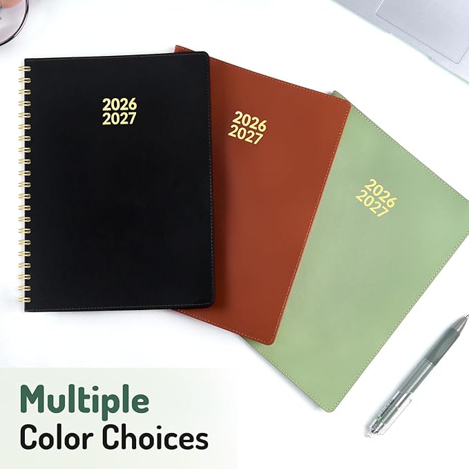 Forvencer Planner 2026-2027, Academic Planner Weekly & Monthly, Vegan Leather Cover Calendar Planner, July 2026 - June 2027, 6" x 8", Daily Agenda with Tabs, Student Teacher Planning Organizer