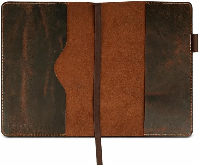A5 Leather Journal Refillable Large Moleskine Notebook Planner Cover with pen loop