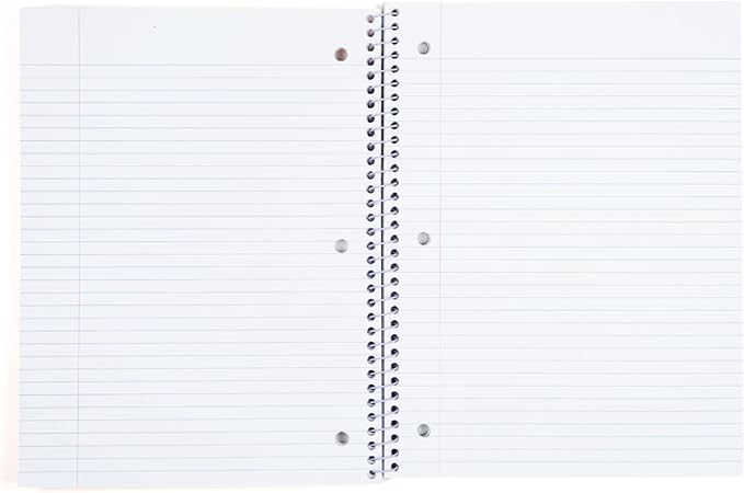 Yoobi Multicolor Gingham Spiral Notebook | 1 Subject Notebook College Ruled | 100 Perforated, 3-hole Punched Sheets | 2 Interior Pockets | PVC Free, FSC Certified Paper | For School, Office & College