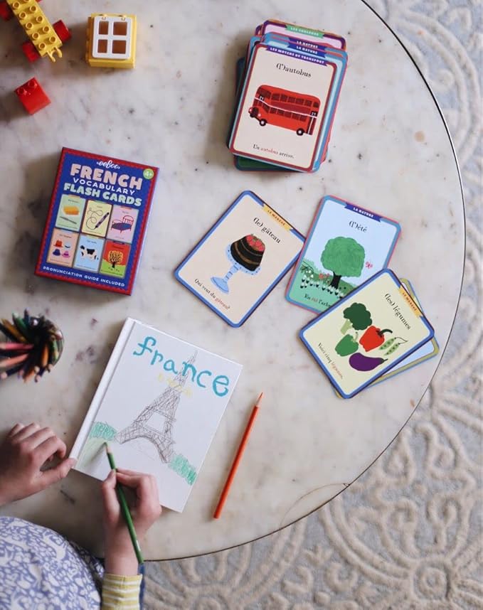 eeBoo: French Vocabulary Flash Cards, Learn French, Imaginative Problem Solving, Educational Games that Cultivates Conversation, Socialization, and Skill-Building, Perfect for Ages 4 and up
